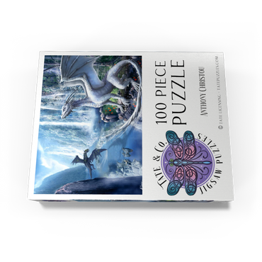 Waterfall dragons -Anthony Christou 100 Jigsaw Puzzle box view3