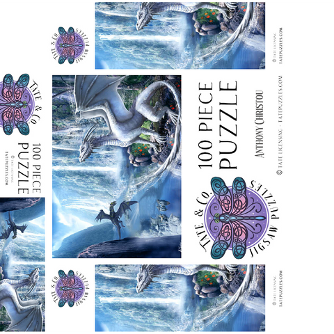 Waterfall dragons -Anthony Christou 100 Jigsaw Puzzle box 3D Modell