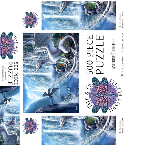 Waterfall dragons -Anthony Christou 500 Jigsaw Puzzle box 3D Modell