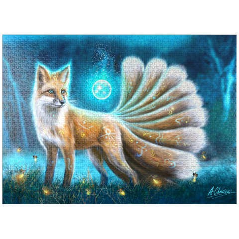puzzleplate Kitsune Japanese fox -Anthony Christou 1000 Jigsaw Puzzle