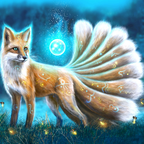 Kitsune Japanese fox -Anthony Christou 1000 Jigsaw Puzzle 3D Modell