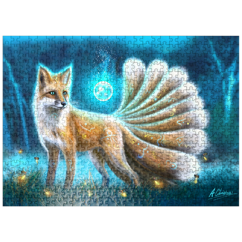 puzzleplate Kitsune Japanese fox -Anthony Christou 500 Jigsaw Puzzle