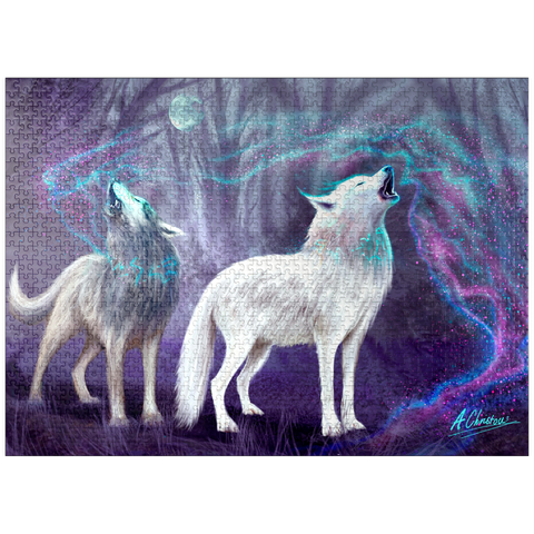 puzzleplate Magical Wolf Howl - Anthony Christou 1000 Jigsaw Puzzle