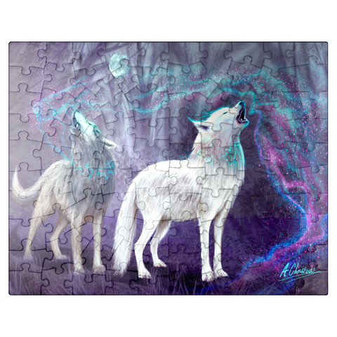 puzzleplate Magical Wolf Howl - Anthony Christou 100 Jigsaw Puzzle