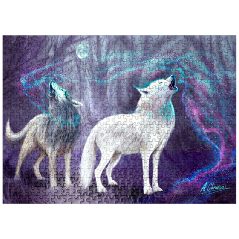 puzzleplate Magical Wolf Howl - Anthony Christou 500 Jigsaw Puzzle