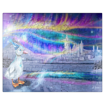 puzzleplate Quacker Jack's Duck Aurora -Anthony Christou 100 Jigsaw Puzzle