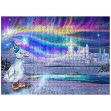 puzzleplate Quacker Jack's Duck Aurora -Anthony Christou 500 Jigsaw Puzzle