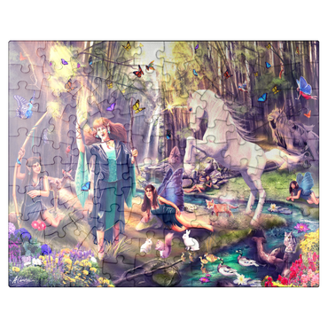 puzzleplate Gaia's Haven Fairy & Unicorn Forest - Anthony Christou 100 Jigsaw Puzzle