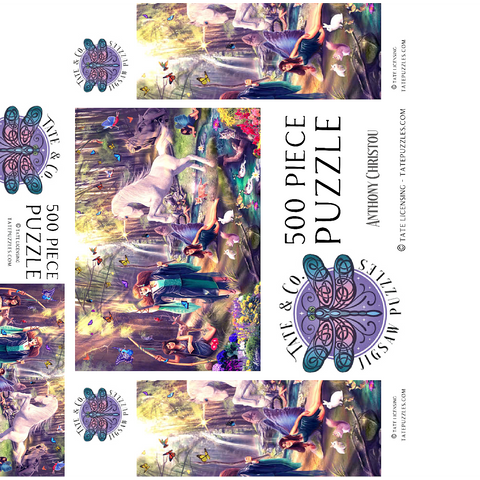 Gaia's Haven Fairy & Unicorn Forest - Anthony Christou 500 Jigsaw Puzzle box 3D Modell