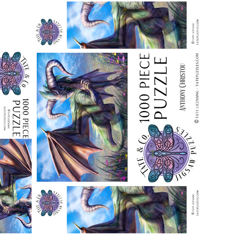 Taurus Dragon Zodiac - Anthony Christou 1000 Jigsaw Puzzle box 3D Modell
