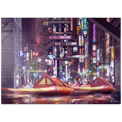 puzzleplate Future Tokyo Cyberpunk - Anthony Christou 1000 Jigsaw Puzzle
