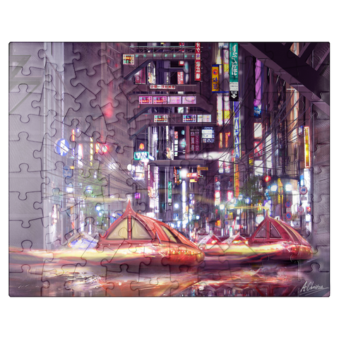 puzzleplate Future Tokyo Cyberpunk - Anthony Christou 100 Jigsaw Puzzle