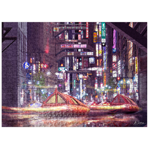puzzleplate Future Tokyo Cyberpunk - Anthony Christou 500 Jigsaw Puzzle