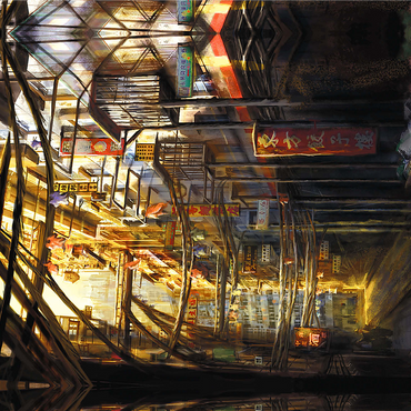 -Kowloon-China Cyberpunk Landscape - Anthony Christou 1000 Jigsaw Puzzle 3D Modell