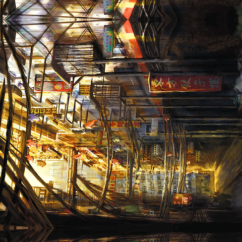 -Kowloon-China Cyberpunk Landscape - Anthony Christou 500 Jigsaw Puzzle 3D Modell