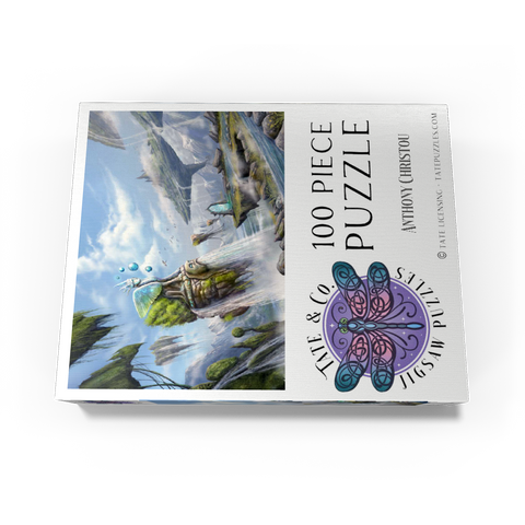 -Waterfalls Dreamscape Argolida Surreal Landscape -Anthony Christou 100 Jigsaw Puzzle box view3