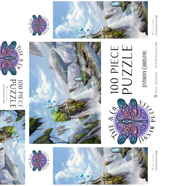 -Waterfalls Dreamscape Argolida Surreal Landscape -Anthony Christou 100 Jigsaw Puzzle box 3D Modell