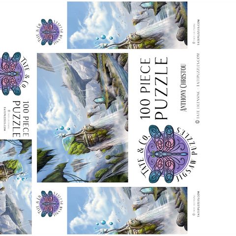 -Waterfalls Dreamscape Argolida Surreal Landscape -Anthony Christou 100 Jigsaw Puzzle box 3D Modell