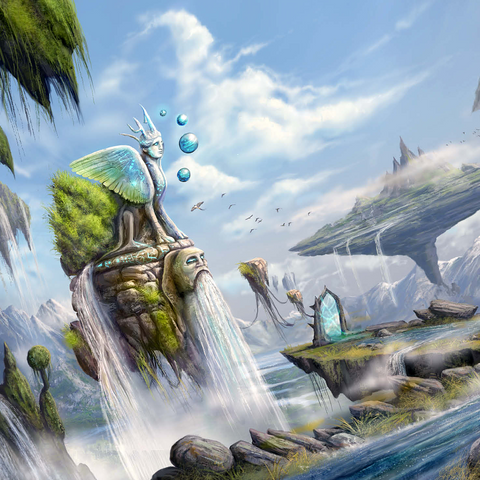 -Waterfalls Dreamscape Argolida Surreal Landscape -Anthony Christou 500 Jigsaw Puzzle 3D Modell