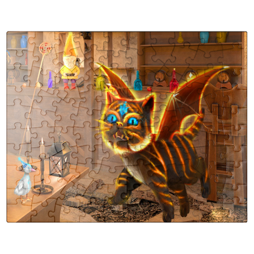 puzzleplate Bixie Cat Dragon - Anthony Christou 100 Jigsaw Puzzle
