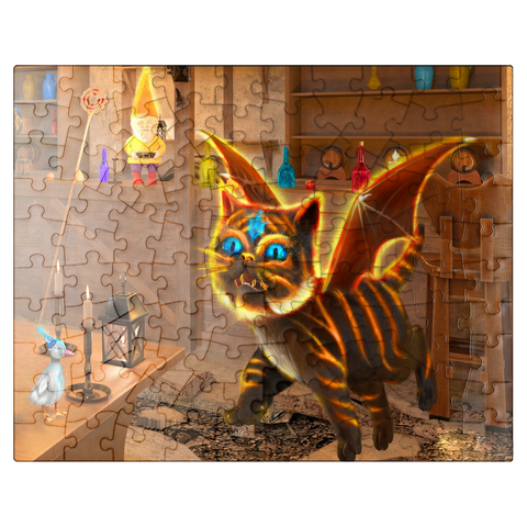 puzzleplate Bixie Cat Dragon - Anthony Christou 100 Jigsaw Puzzle