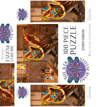 Bixie Cat Dragon - Anthony Christou 100 Jigsaw Puzzle box 3D Modell