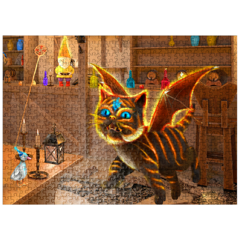 puzzleplate Bixie Cat Dragon - Anthony Christou 500 Jigsaw Puzzle
