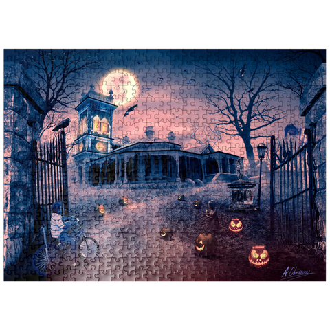 puzzleplate Halloween Horror Manor of Madness Haunted House - Anthony Christou 500 Jigsaw Puzzle