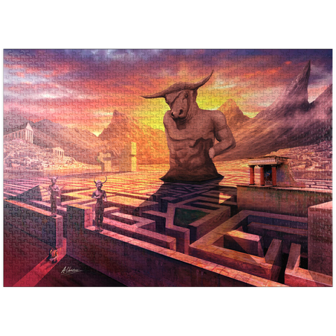 puzzleplate Greek Labyrinth of Alithiiria Mythology -Anthony Christou 1000 Jigsaw Puzzle