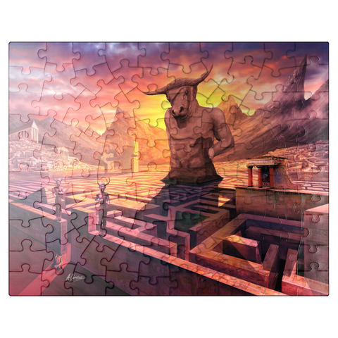 puzzleplate Greek Labyrinth of Alithiiria Mythology -Anthony Christou 100 Jigsaw Puzzle