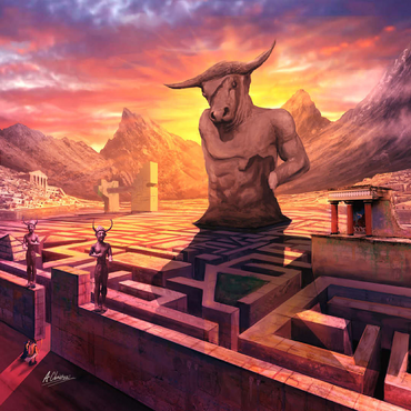 Greek Labyrinth of Alithiiria Mythology -Anthony Christou 100 Jigsaw Puzzle 3D Modell