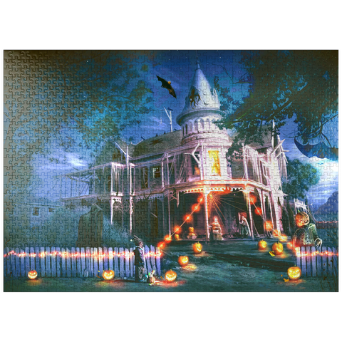 puzzleplate Halloween Haunted House - Anthony Christou 1000 Jigsaw Puzzle