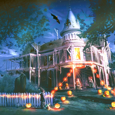 Halloween Haunted House - Anthony Christou 1000 Jigsaw Puzzle 3D Modell