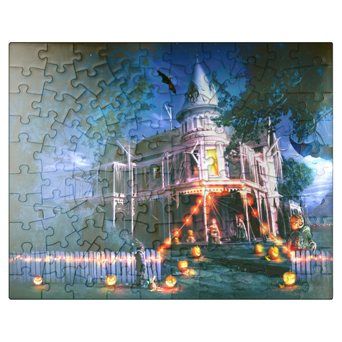 puzzleplate Halloween Haunted House - Anthony Christou 100 Jigsaw Puzzle