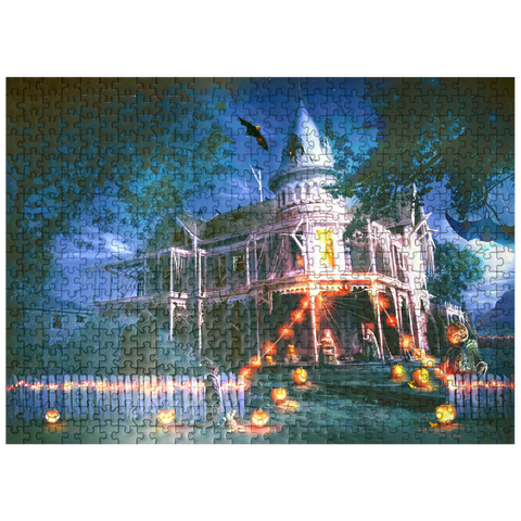 puzzleplate Halloween Haunted House - Anthony Christou 500 Jigsaw Puzzle
