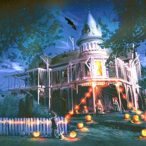 Halloween Haunted House - Anthony Christou 500 Jigsaw Puzzle 3D Modell