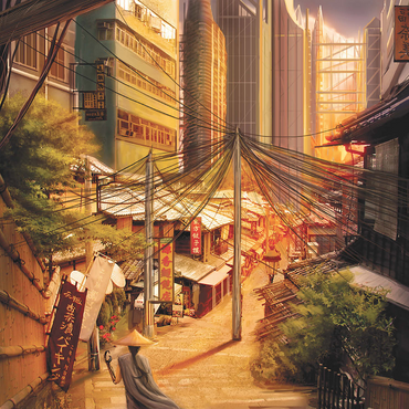 Cyberpunk Tokyo Markets Japan - Anthony Christou 1000 Jigsaw Puzzle 3D Modell