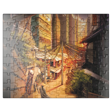 puzzleplate Cyberpunk Tokyo Markets Japan - Anthony Christou 100 Jigsaw Puzzle