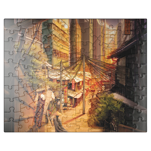 puzzleplate Cyberpunk Tokyo Markets Japan - Anthony Christou 100 Jigsaw Puzzle