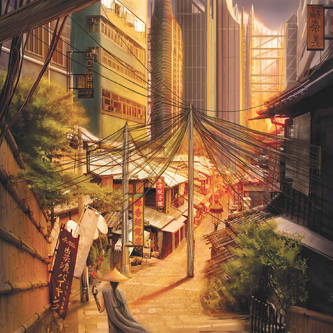 Cyberpunk Tokyo Markets Japan - Anthony Christou 100 Jigsaw Puzzle 3D Modell