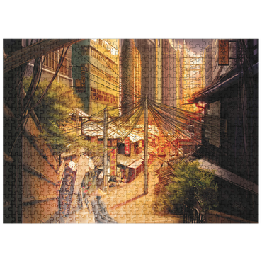 puzzleplate Cyberpunk Tokyo Markets Japan - Anthony Christou 500 Jigsaw Puzzle