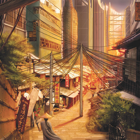 Cyberpunk Tokyo Markets Japan - Anthony Christou 500 Jigsaw Puzzle 3D Modell