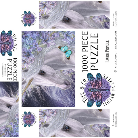 Lillicorn Floral Unicorn - Laurie Prindle 1000 Jigsaw Puzzle box 3D Modell