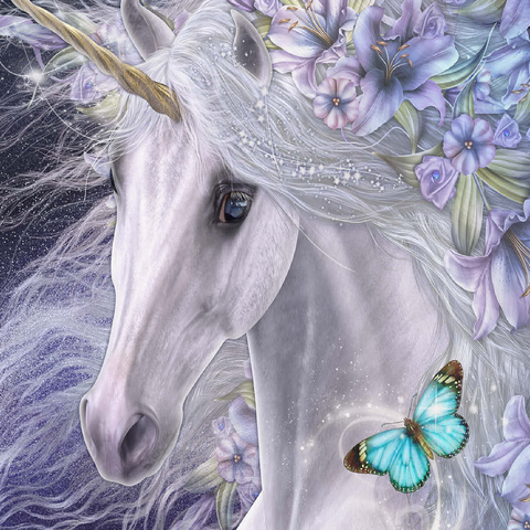 Lillicorn Floral Unicorn - Laurie Prindle 100 Jigsaw Puzzle 3D Modell