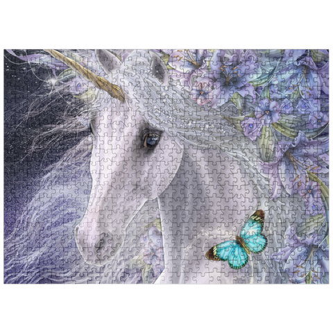 puzzleplate Lillicorn Floral Unicorn - Laurie Prindle 500 Jigsaw Puzzle