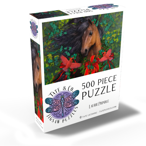 Merry Morgan Christmas Horse - Laurie Prindle 500 Jigsaw Puzzle box view2