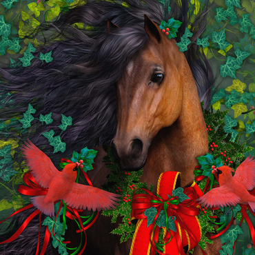 Merry Morgan Christmas Horse - Laurie Prindle 500 Jigsaw Puzzle 3D Modell