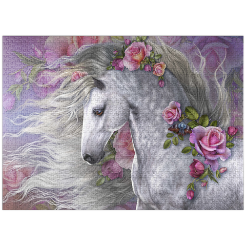 puzzleplate Summer Rose Horse - Laurie Prindle 1000 Jigsaw Puzzle
