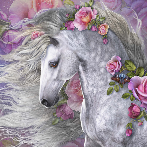 Summer Rose Horse - Laurie Prindle 1000 Jigsaw Puzzle 3D Modell