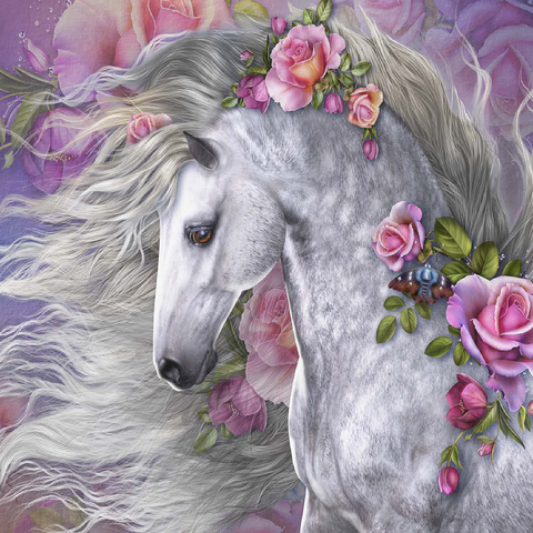 Summer Rose Horse - Laurie Prindle 100 Jigsaw Puzzle 3D Modell